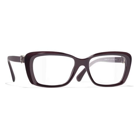 Rectangle Eyeglasses Acetate Burgundy 